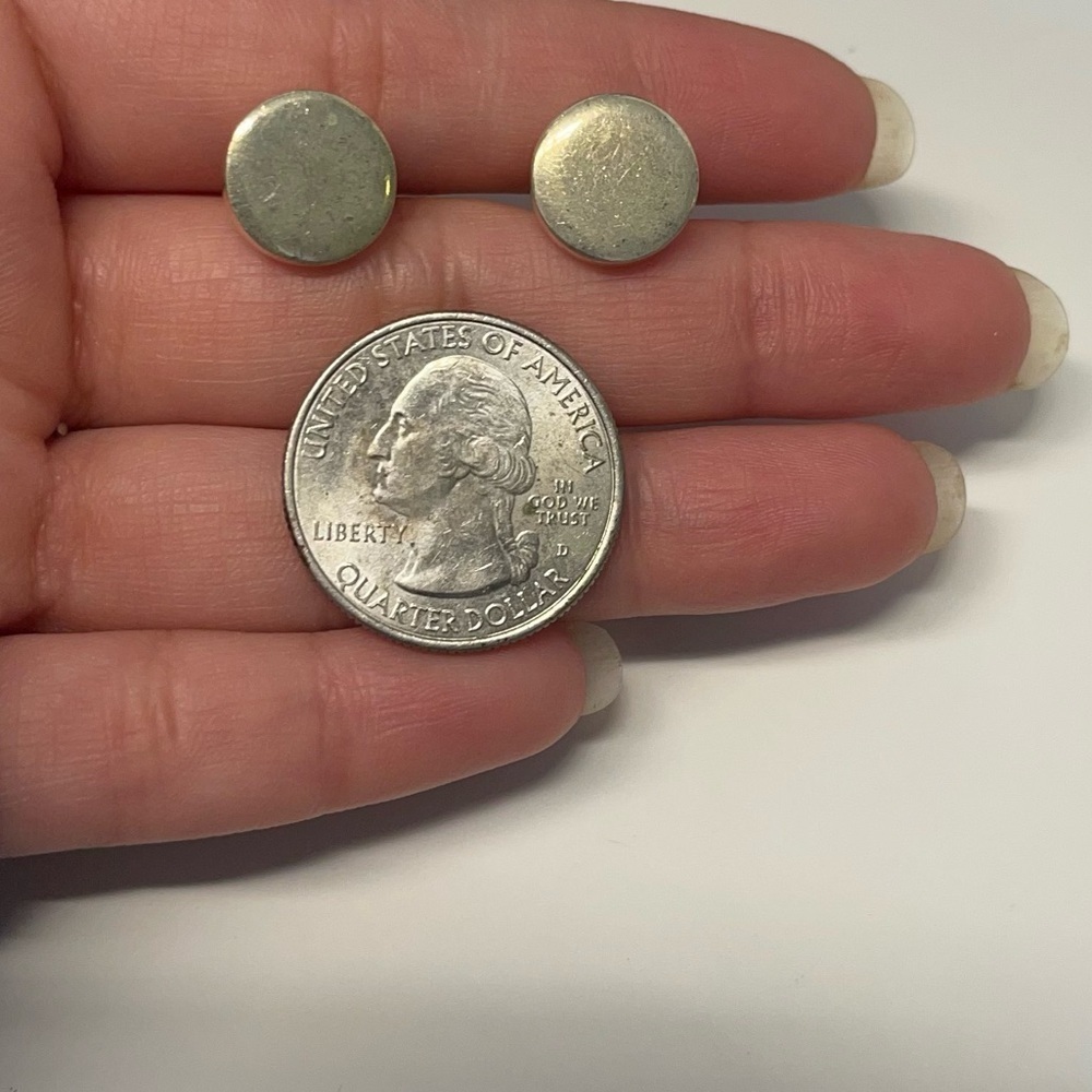 Sterling Silver Stud Circle Statement Earrings - image 6